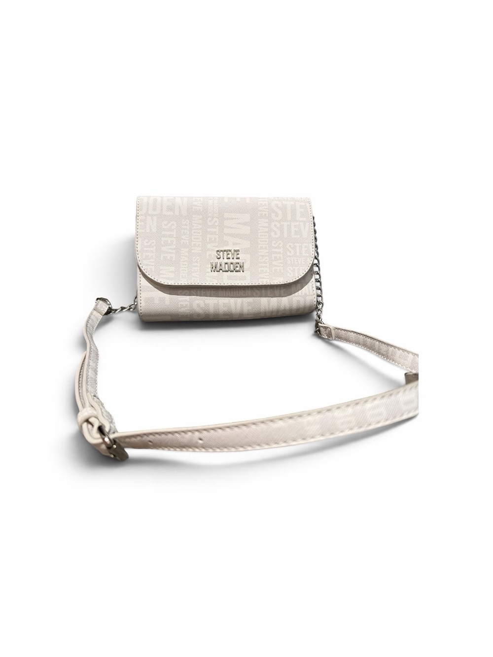 Steve Madden Light Cream Logo Crossbody Bag